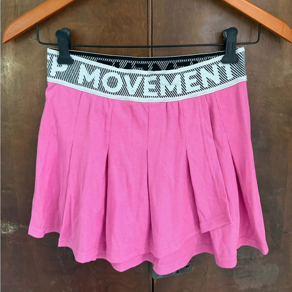 FP Movement by Free People Pink Pleated Mini Skirt with Branded Waistband
